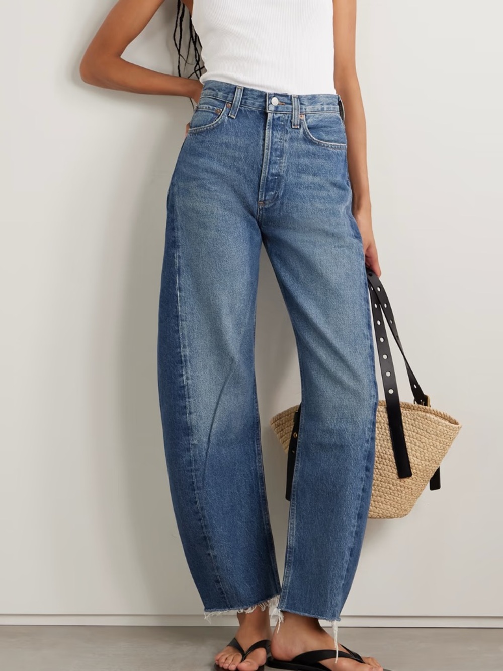 Agolde Luna Frayed Barrel Jean